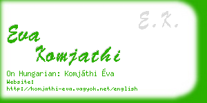 eva komjathi business card